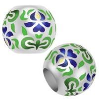 Бусина «ИРИСЫ» из серебра с эмалью
