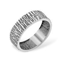 Кольцо из серебра с оксидированием без вставок