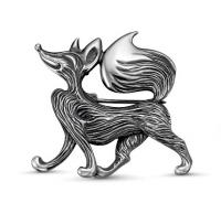 Серебряная брошь-подвеска Хитрый лис