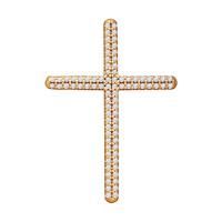 Крестик из позолоченного серебра с фианитами Sokolov
