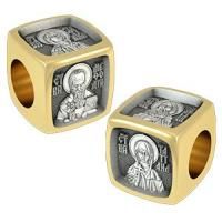 Бусина «ГАУДЕАМУС» из серебра с позолотой