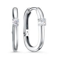 Серьги из серебра с фианитами