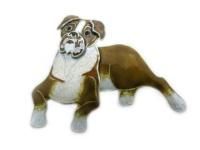 Брошь Собака из серебра с эмалью