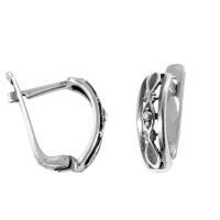 Серьги Косичка из серебра без вставок