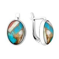 Серьги из серебра с устричной бирюзой