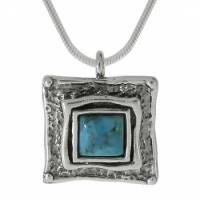 Колье из серебра с натуральной бирюзой