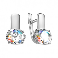 Серьги из серебра с ювелирным кристаллом