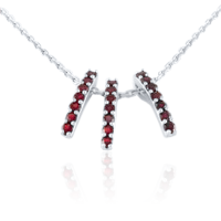 Колье из серебра с натуральным гранатом (Чехия)