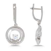 Серьги из серебра с фианитами