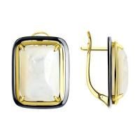 Серьги из позолоченного серебра с перламутром