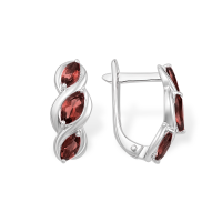 Серьги из серебра с гранатом