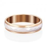 Обручальное кольцо из красного золота с керамикой