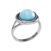 Кольцо из серебра с натуральной бирюзой