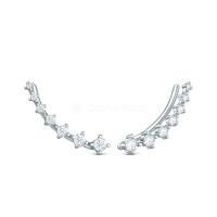 Серьги каффы из серебра с фианитами