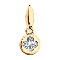 Подвеска из позолоченного серебра с фианитом