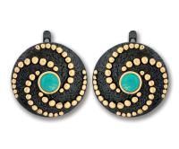 Серебряные серьги с натуральной бирюзой