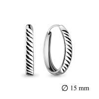 Серьги конго из серебра с алмазной огранкой