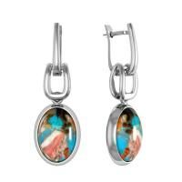 Серьги из серебра с устричной бирюзой