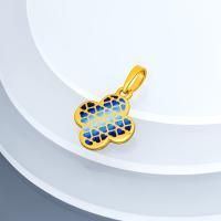 Крест из золоченого серебра с эмалью "Сердца. Благослови Господи"