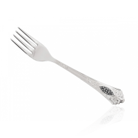 Вилка столовая из серебра с черневым узором