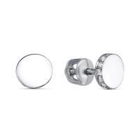 Серьги пусеты из серебра с фианитами