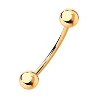 Пирсинг в бровь из красного золота пробы