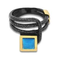 Кольцо из серебра с натуральной бирюзой