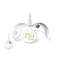 Подвеска YOU AND ME из серебра с фианитом