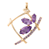 Подвеска из красного золота с аметистами