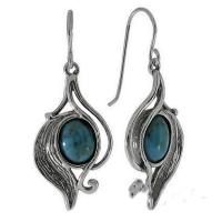 Серьги Den'o из серебра с натуральной бирюзой