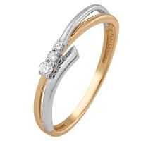 Кольцо из комбинированного золота с бриллиантами