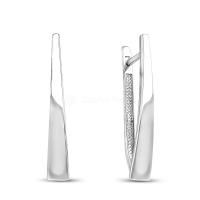 Стильные гладкие серьги из серебра