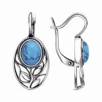 Серьги из серебра с бирюзой