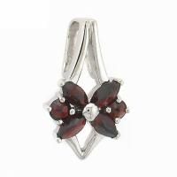 Подвеска из серебра с натуральным гранатом