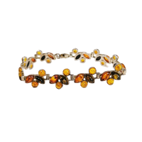 Браслет из серебра с натуральным янтарем