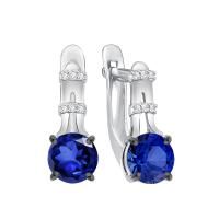 Серьги из серебра с фианитами