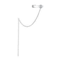 Серьга кафф одинарная из серебра без вставок