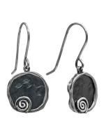 Серьги монетки в этническом стиле из серебра с чернением