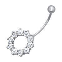 Пирсинг из серебра с фианитами