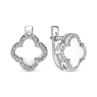 Серьги из серебра с фианитами