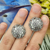 Серьги Астра из серебра с чернением Серьги Астра из серебра с чернением