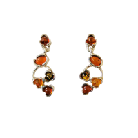 Серьги из серебра с натуральным янтарем