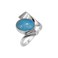 Кольцо из серебра с натуральным амазонитом