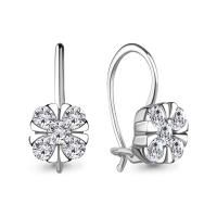 Серьги из серебра с фианитами