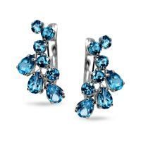 Серьги из белого золота с топазами