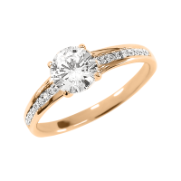 Кольцо из красного золота с фианитами