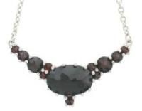 Колье из серебра с натуральным гранатом