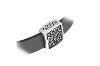 Бусина С нами Бог!  из серебра с чернением