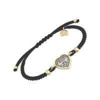 Плетёный браслет с серебряными вставками «ЗАПОВЕДЬ НОВУЮ ДАЮ»