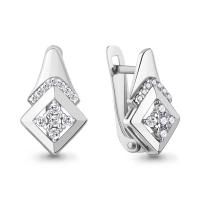Серьги из серебра с фианитами